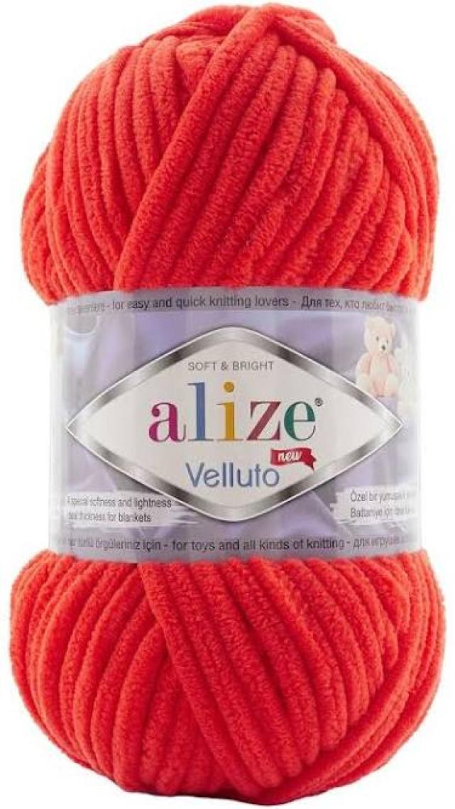 Alize Velluto Kadife El Örgü Ipi Renk KODU:421-GÜN Batımı