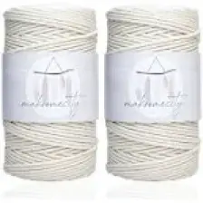 Makromecity 3 Büküm Pamuk Makrome İpi 3 mm  Taranan Makrome Halat İp 500 gr Ekru
