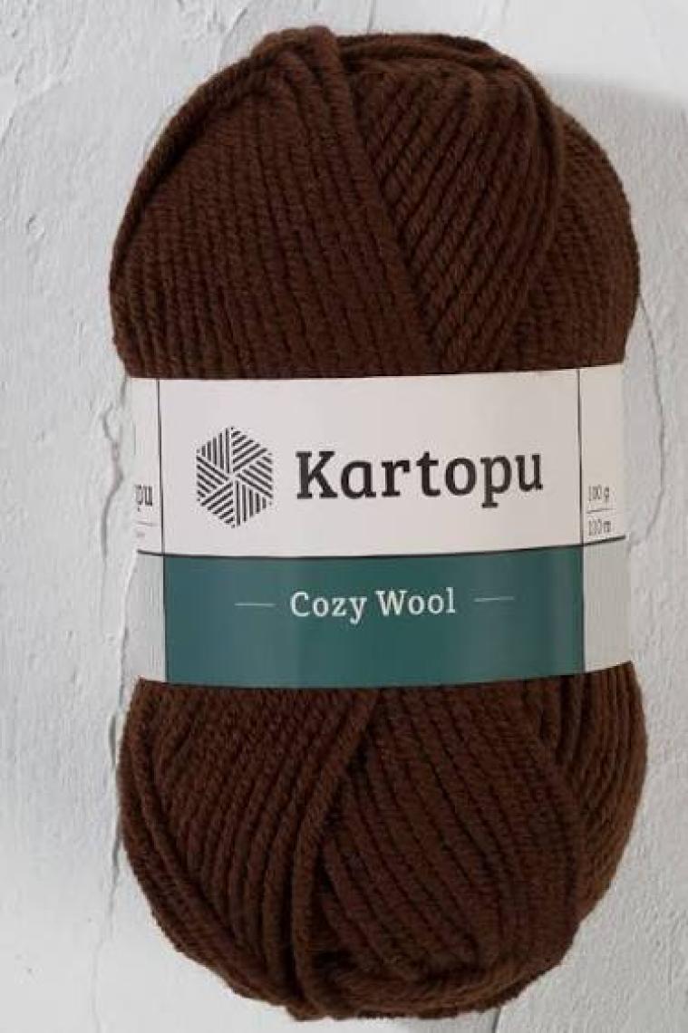 Kartopu Cozy Wool K890 Koyu Kahverengi %25 Yün Karışımlı Kalın Örgü Ipi
