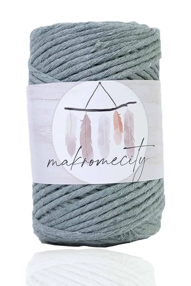 Makromecity Taranan Makrome Ipi 3mm Taranabilir Pamuk Makrome Ipi Makrame Ipi Çağla Yeşili