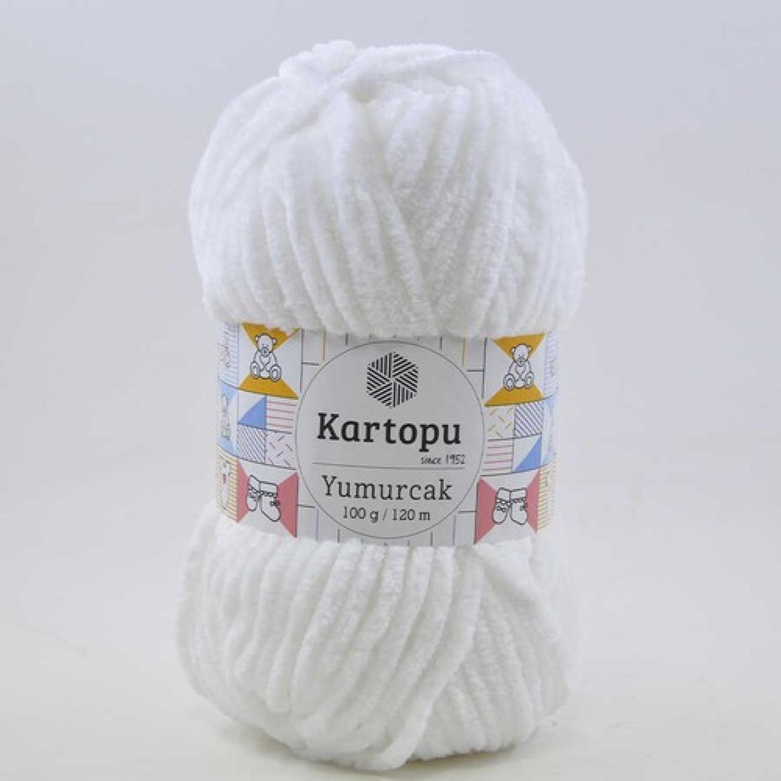 Kartopu Yumurcak K010 5 Adet Kadife Ip Beyaz