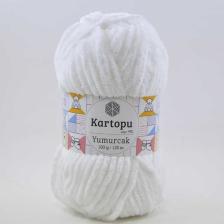 Kartopu Yumurcak K010 5 Adet Kadife Ip Beyaz