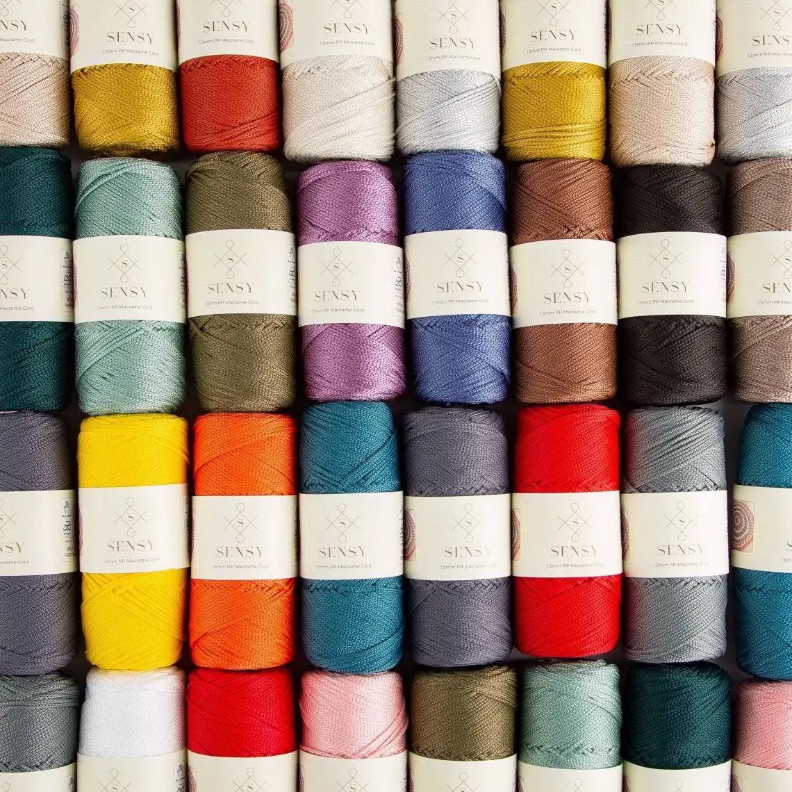Sensy Premium 1,5 mm 100 gr Polyester Makrome Ipi 150 M Supla Ip ve Çanta Ipliği Makrame Ip