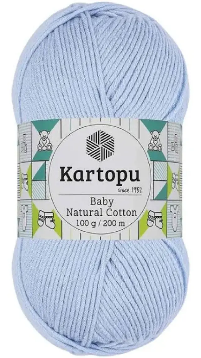 Kartopu Baby Natural Cotton El Örgü İpi Renk Kodu:K544-Bebe Mavi