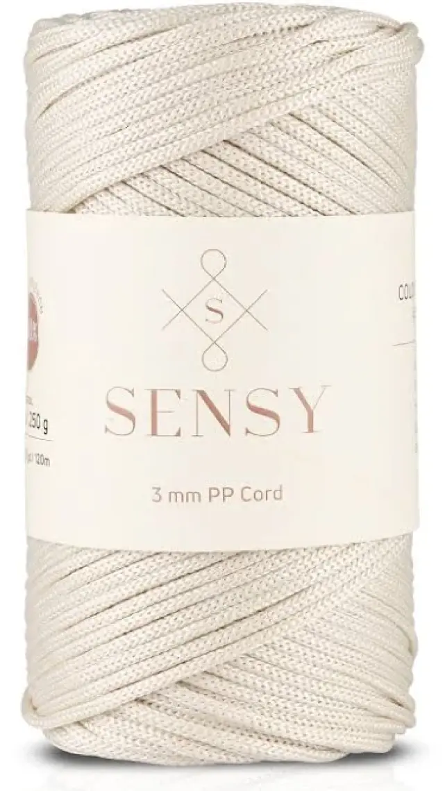 Sensy Polyester Makrome Ip 3 mm 250 Gram Makrome Ipi 120 Metre Supla Ip ve Çanta Ipliği
