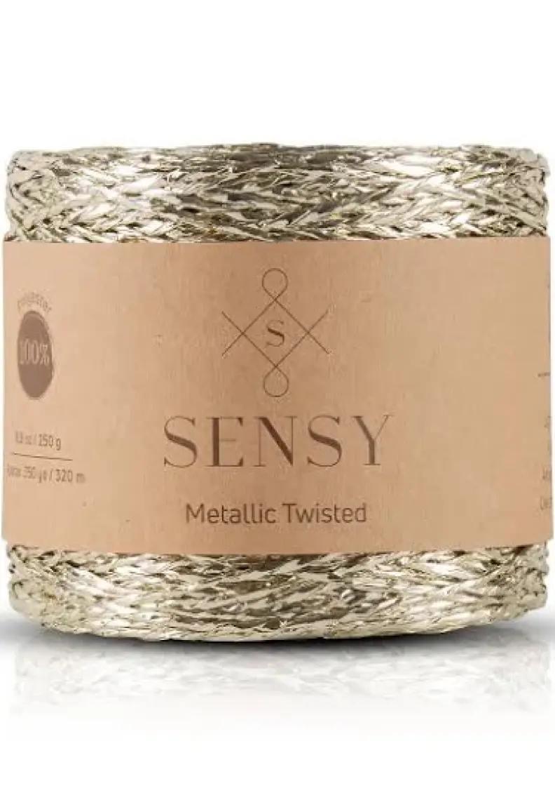 Sensy Premium 320 Metre Simli Metalik Ip Parlak Çanta, Rafya, Abiye, Supla Ipi Metalik Bükümlü Ip 250 Gram
