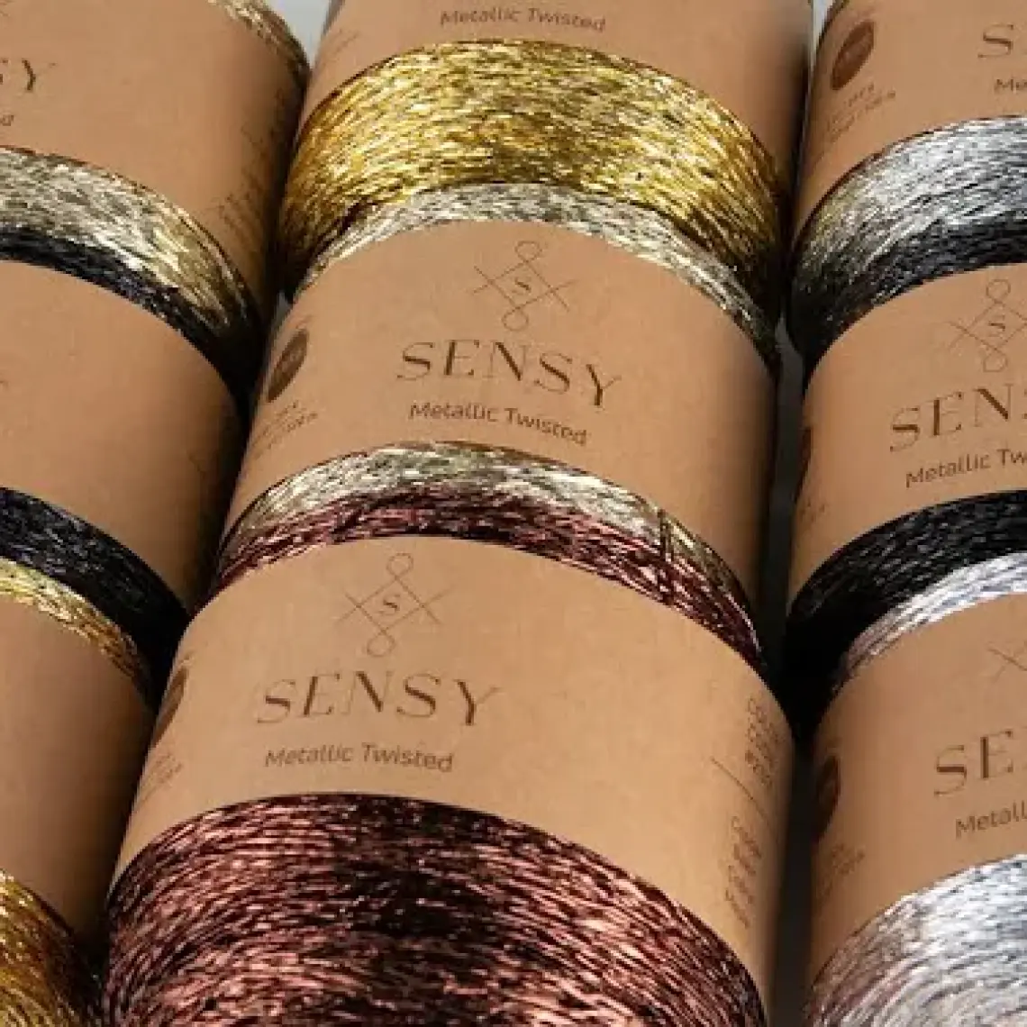 Sensy Premium 320 Metre Simli Metalik Ip Parlak Çanta, Rafya, Abiye, Supla Ipi Metalik Bükümlü Ip 250 Gram