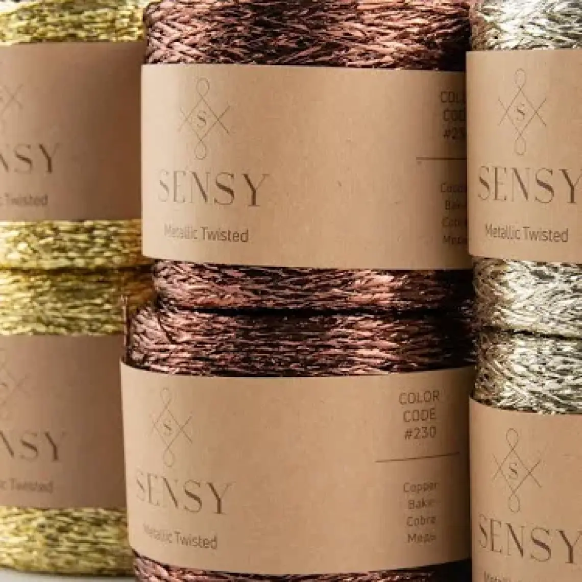 Sensy Premium 320 Metre Simli Metalik Ip Parlak Çanta, Rafya, Abiye, Supla Ipi Metalik Bükümlü Ip 250 Gram