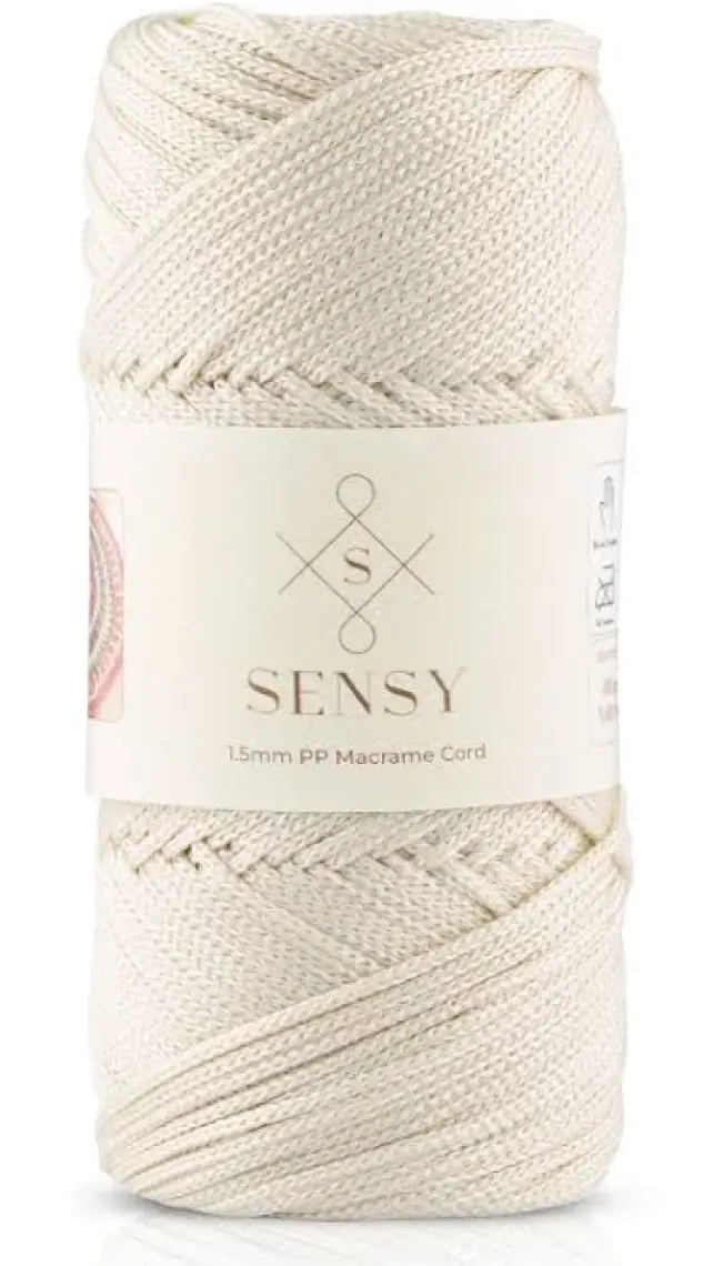 Sensy Premium 1,5 mm 100 gr Polyester Makrome Ipi 150 M Supla Ip ve Çanta Ipliği Makrame Ip