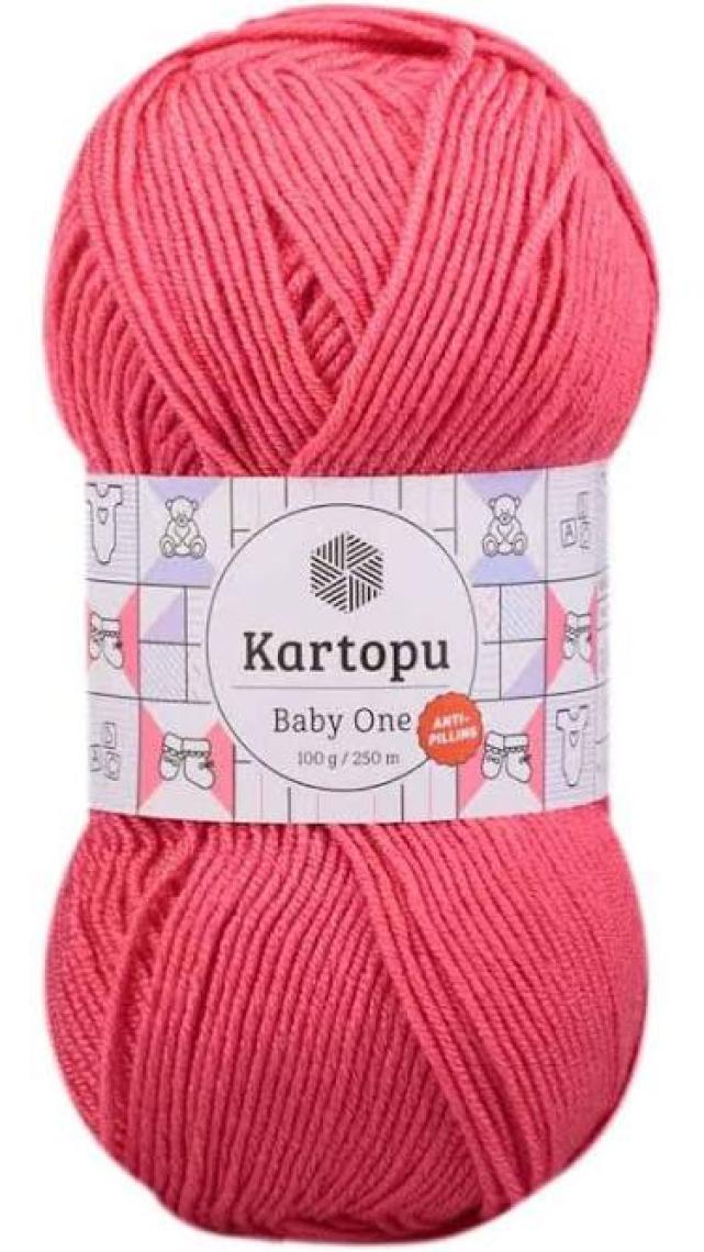 Kartopu Baby One El Örgü Ipi Renk KODU:K254 - Koyu Pembe