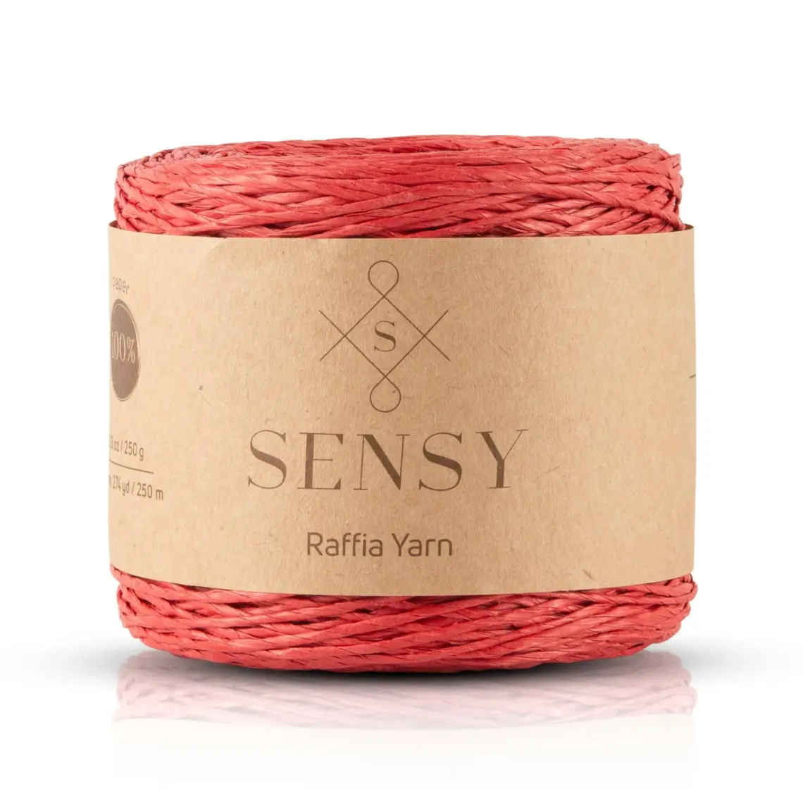 Sensy Premium 250 Gram Doğal Kağıt İp, Hasır Kağıt İplik, Rafya, Çanta, Supla, Şapka İpi, 250 Metre