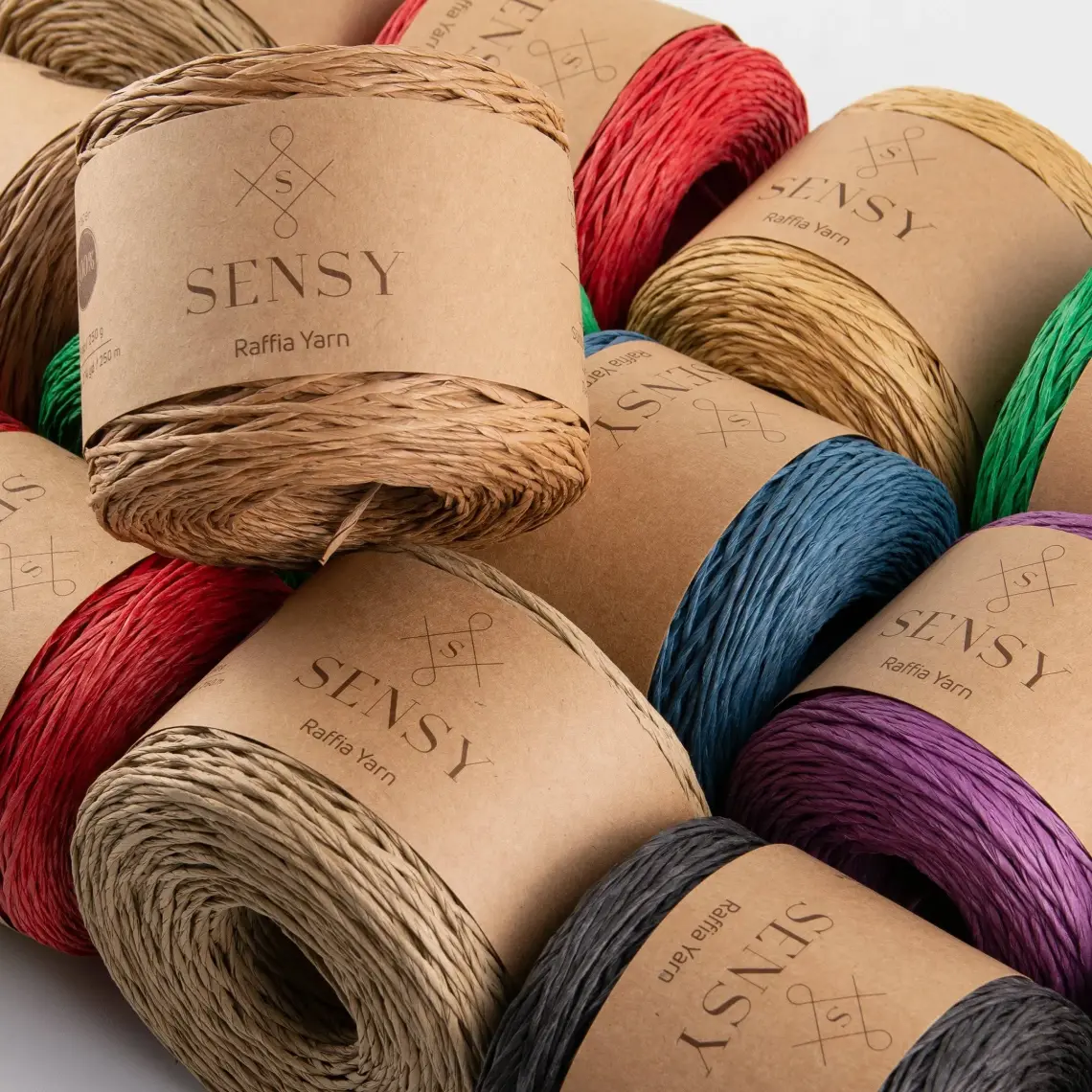 Sensy Premium 250 Gram Doğal Kağıt İp, Hasır Kağıt İplik, Rafya, Çanta, Supla, Şapka İpi, 250 Metre