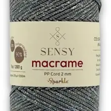 Sensy Premium Simli 200 gr Polyester Makrome Ipi 2 mm - 230 M Supla Ip ve Çanta Ipliği