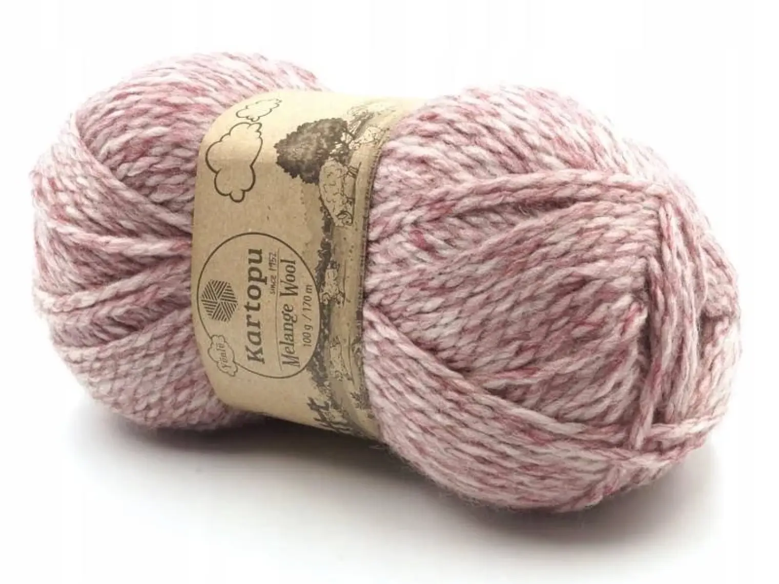 Kartopu Melange Wool El Örgü Ipi Renk KODU:K9004 - Pembe Melanj