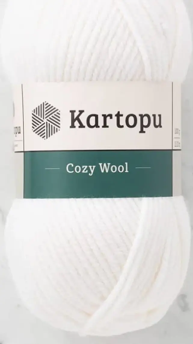 Kartopu Cozy Wool K010 Beyaz %25 Yün Karışımlı Kalın Örgü Ipi