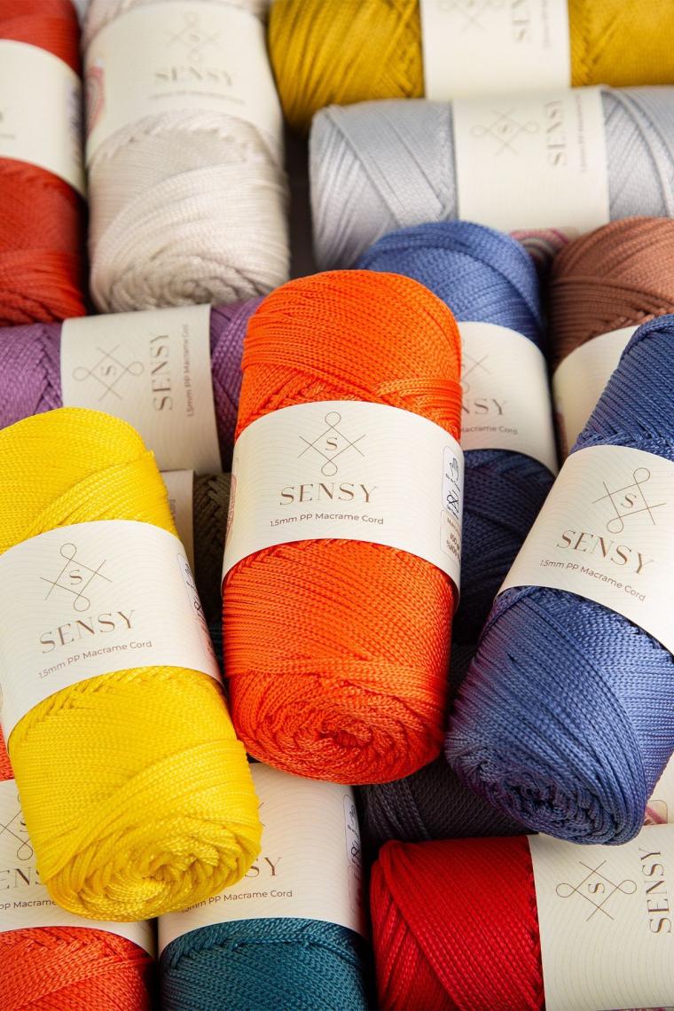 Sensy Premium 1,5 mm 100 gr Polyester Makrome Ipi 150 M Supla Ip ve Çanta Ipliği Makrame Ip