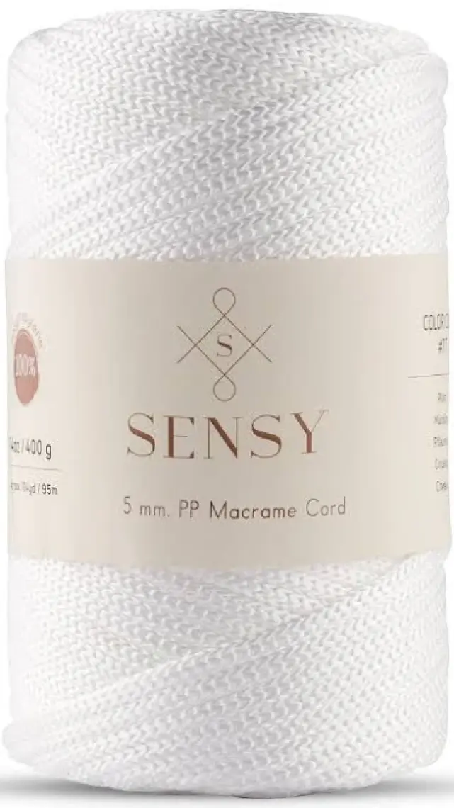 Sensy Polyester Makrome Ip 400 gr -5mm Pp Cord Polyester Makrome Ipi 5 mm Çanta ve Supla Ipliği