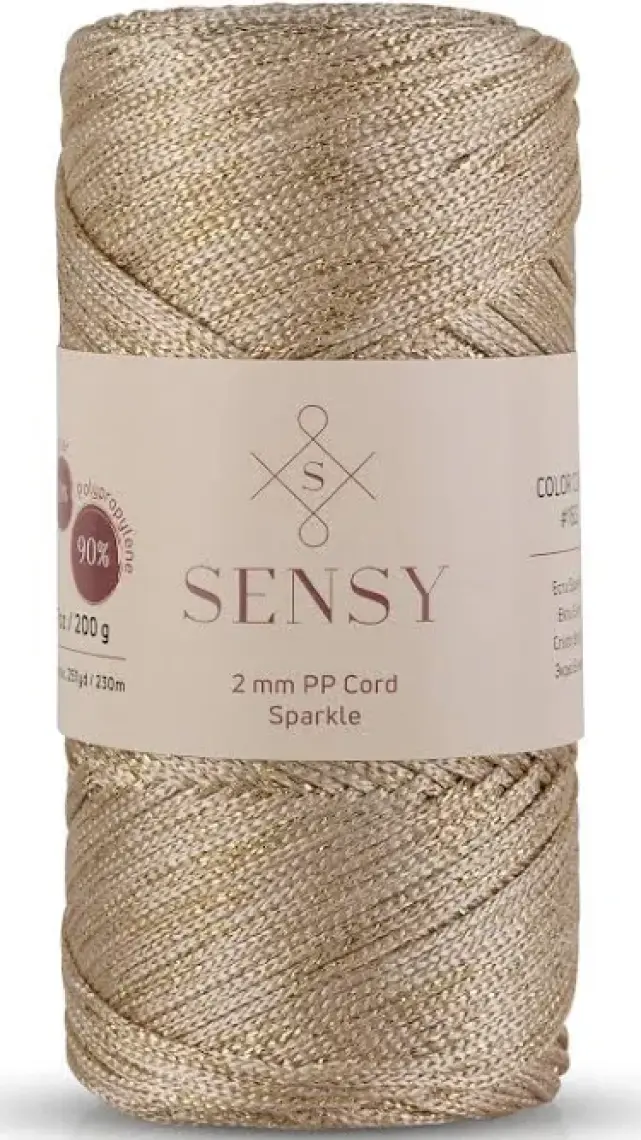 Sensy Premium Simli 200 gr Polyester Makrome Ipi 2 mm - 230 M Supla Ip ve Çanta Ipliği