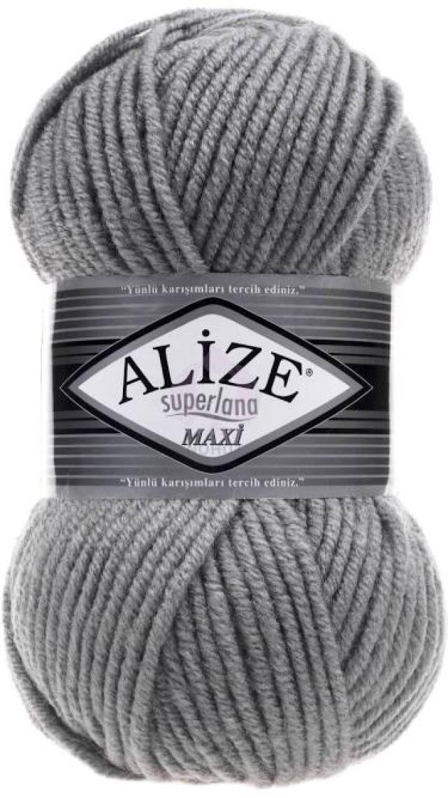 Alize Superlana Maxi El Örgü Ipi Renk Kodu:87-Kömür Grisi