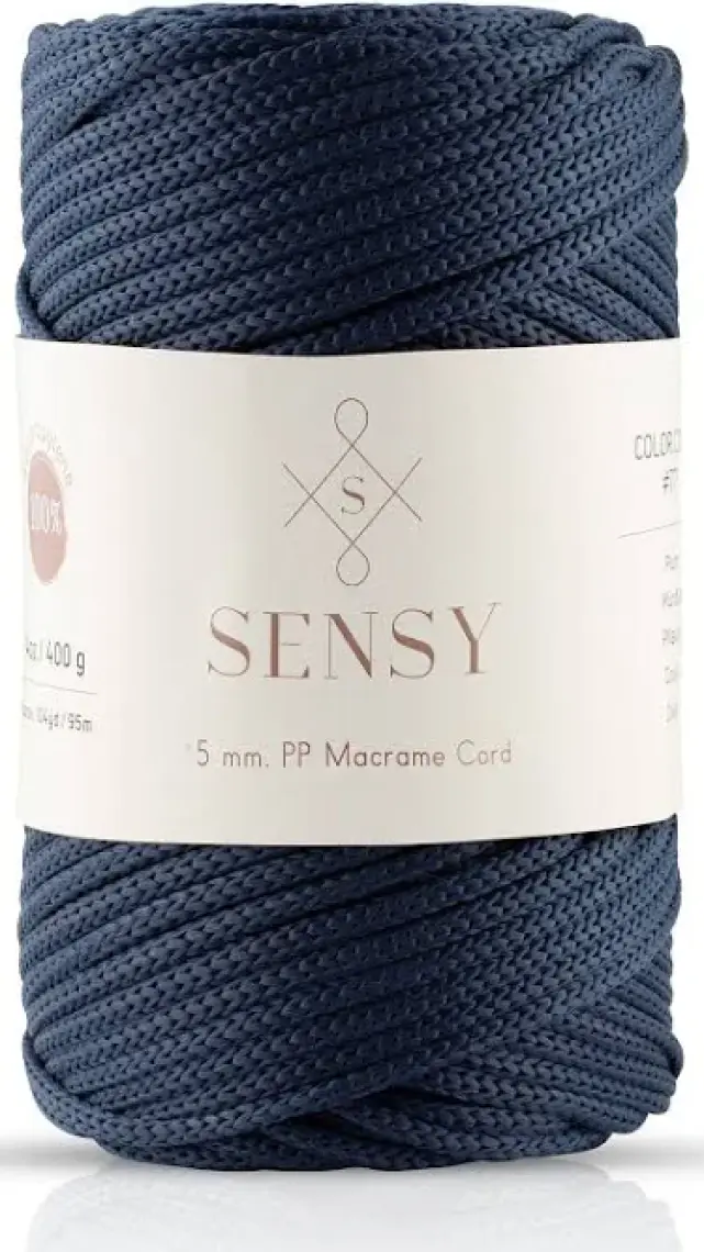 Sensy Polyester Makrome Ip 400 gr -5mm Pp Cord Polyester Makrome Ipi 5 mm Çanta ve Supla Ipliği