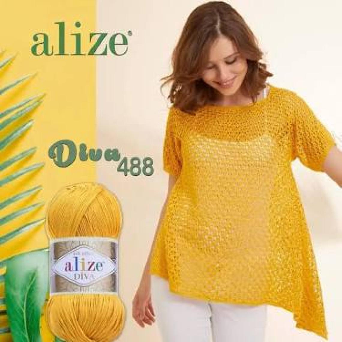 Alize Diva El Örgü İpi 100 g Gül 354