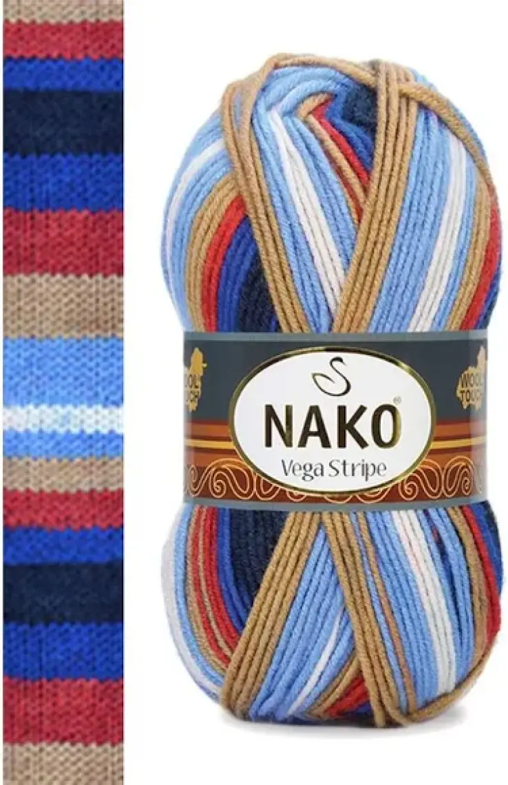 Nako Vega Stripe El Örgü Ipi Renk KODU:82411