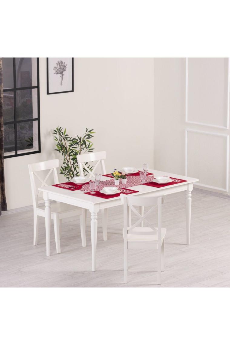 Yılbaşı Sunum Runner Amerikan Servis Supla Ve Runner Seti 8 Kişilik Ekose Kırmızı Masa Sunum Takımı