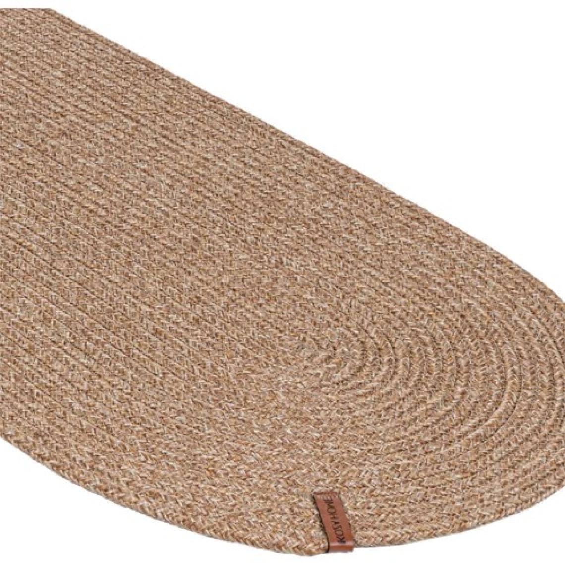 Cesta Amerikan Servis El Yapımı Pamuklu Natural Jüt Örme Düz Runner 37x136cm 9029