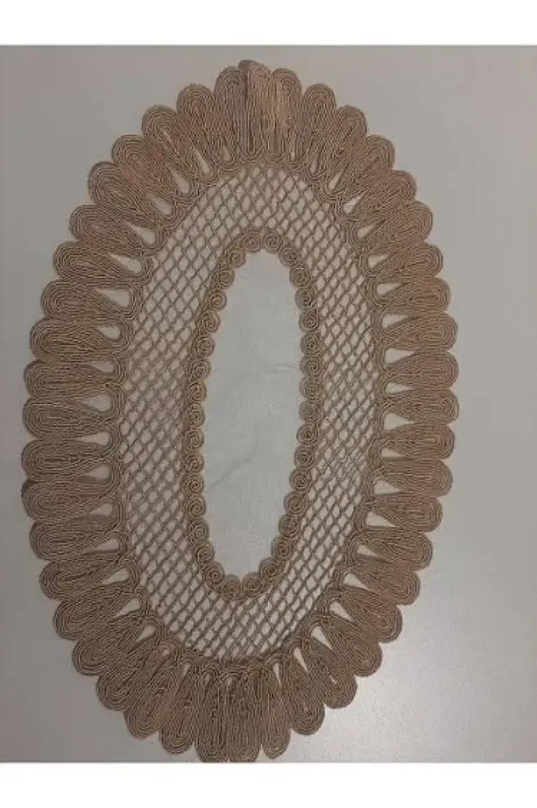 Nakışlı Supla, Bej Renk Oval Supla - Lüks Tekli Supla, Amerikan Servis Supla, Tabak Altlığı Vivien