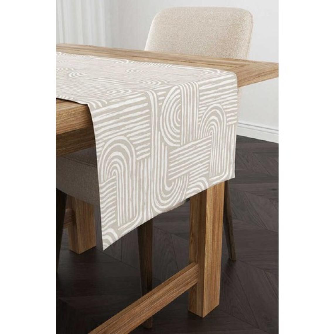 Cango Home Krem Beyaz Bohem Iskandinav Geometrik Desenli Dijital Baskılı Runner CGH1207-RN