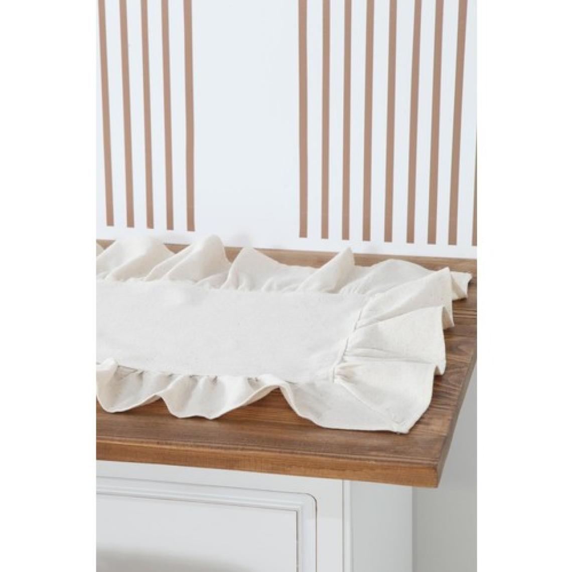 Cotton Maison Naturel Fırfırlı Runner Vintage