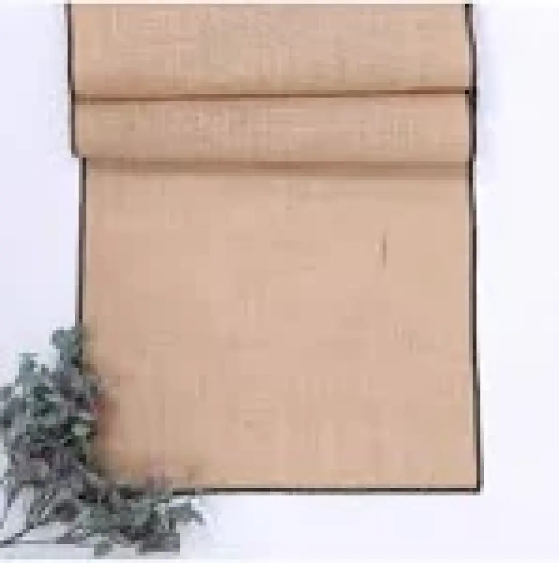 Siyah overlok kenarlı jüt runner, 45x150 cm
