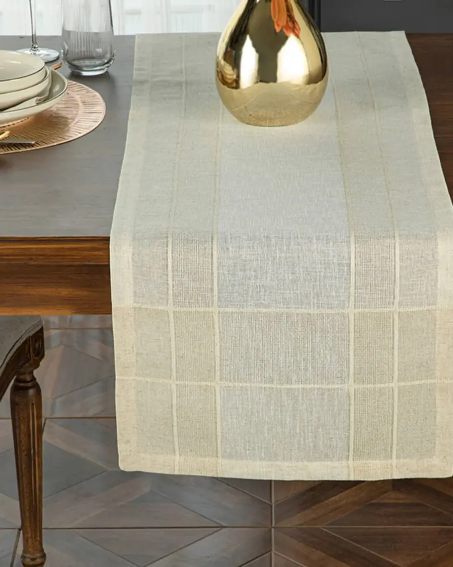 English Home Lux Linen Look Polyester Runner 40  x 150 cm Bej