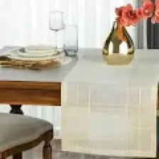 English Home Lux Linen Look Polyester Runner 40  x 150 cm Bej
