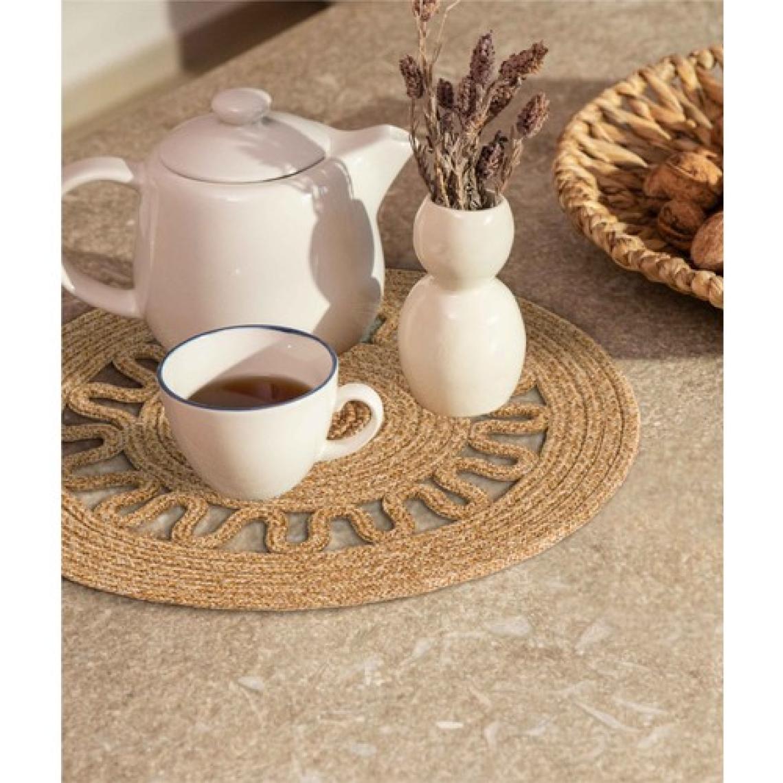Cesta Amerikan Servis El Yapımı Pamuklu Natural Jüt Örme Dekoratif Supla 37x37cm 9024