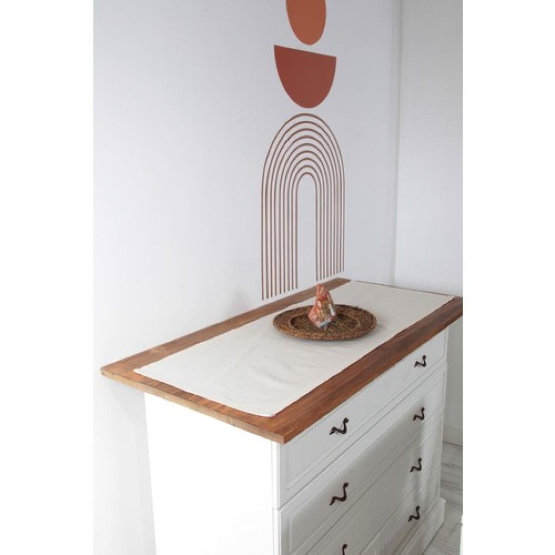 Bedinn Naturel  Runner Düz Pamuk Keten Otantik 40X110 cm