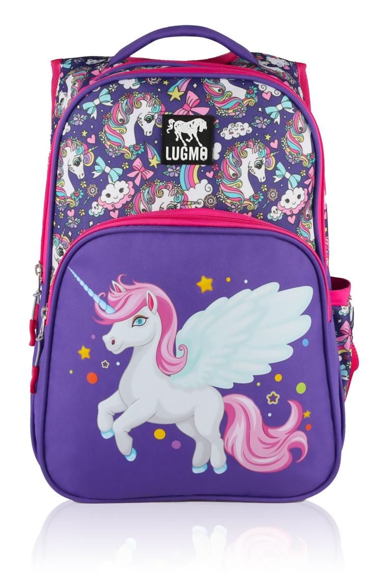 Lugmo Unicorn 3 Lü Ilkokul Çanta Seti  Kız Çocuk Çantası Astarlı Pedli Mor