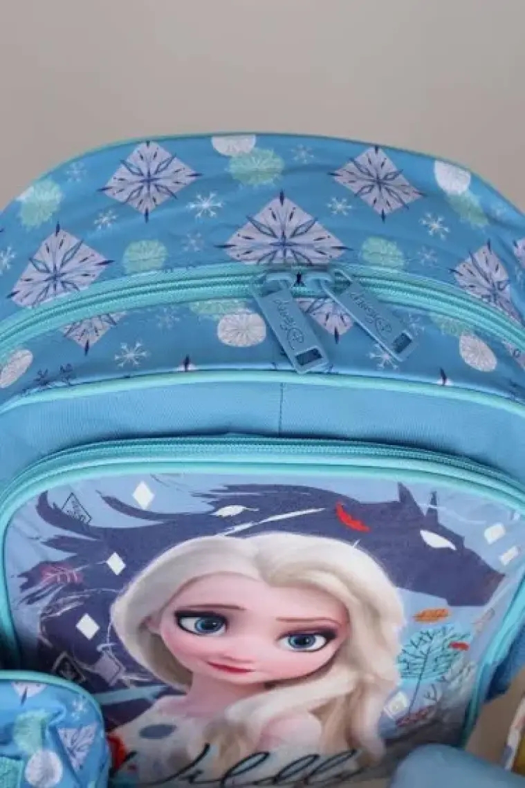 Elsa Dekomus Lisanslı "mavi Karlar Ülkesi Elsa Frozen Koleksiyonu "okul ,beslenme ve Kalem Çantası,matara,beslenme Kabı Ile Full Okul/kırtasiye Seti