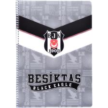 FKM Beşiktaş Lisanslı Spiralli A4 Defter 80 Yaprak Çizgili