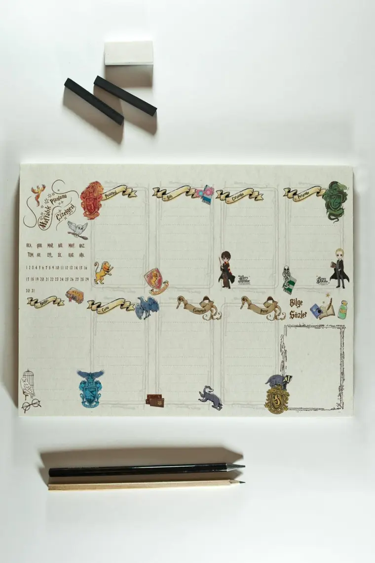 Gifi Harry Potter Tasarım Gryffindor Slytherin Wizarding World Notepad