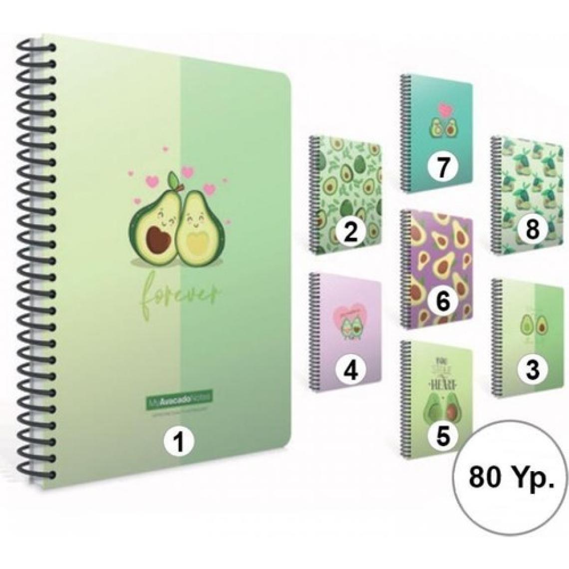FKM Defter A4 80 Yaprak Kareli Spiralli Avocado Karton Kapak - Gıpta
