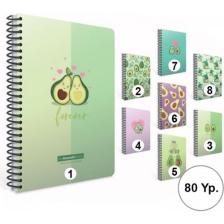 FKM Defter A4 80 Yaprak Kareli Spiralli Avocado Karton Kapak - Gıpta
