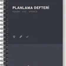 Plango Günlük Planlayıcı Defter - 1 Adet, Siyah ve Gri, 17x24 cm, Renkli Tasarımlı, Sert Kapak