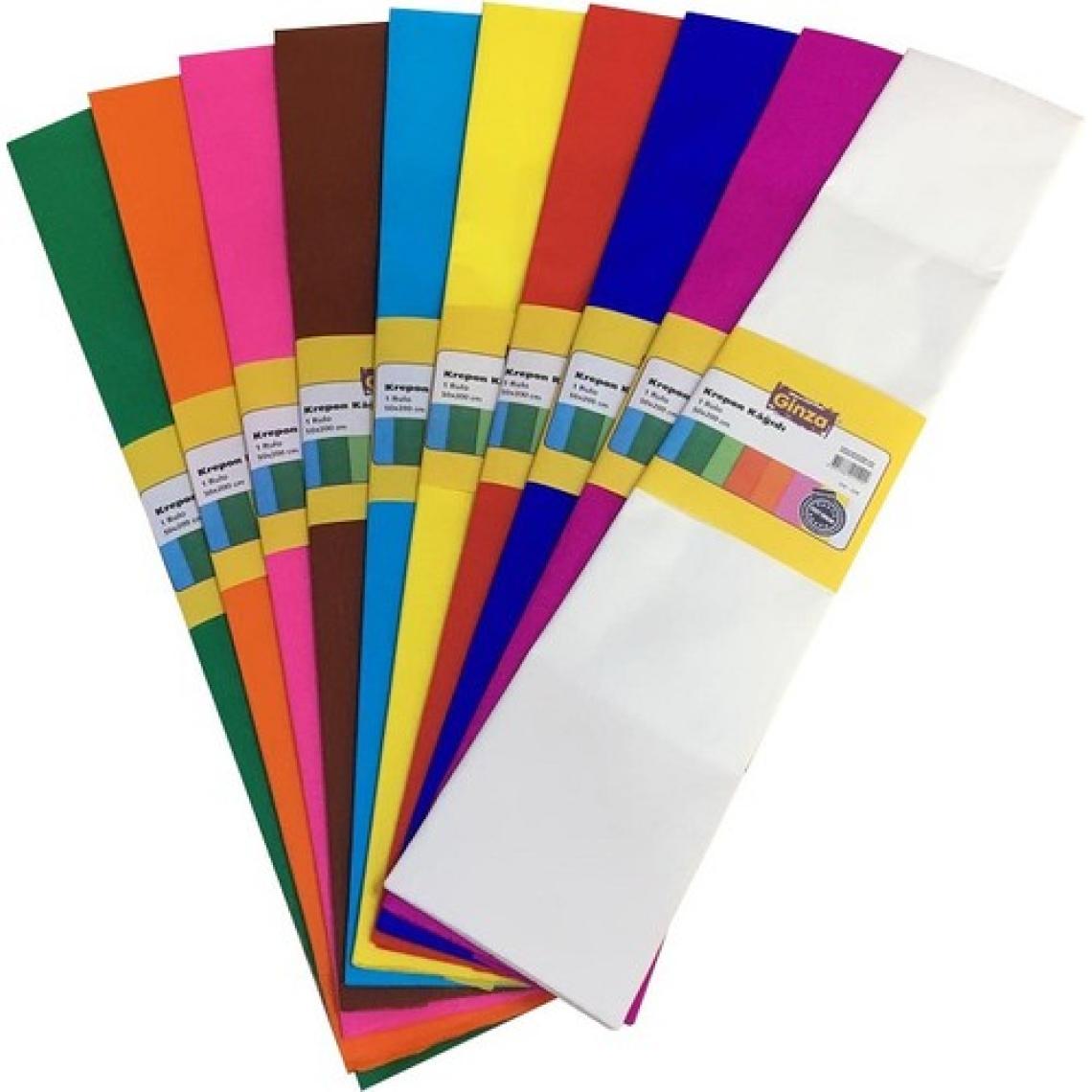 Ginza Krapon Kağıdı Karışık 10 Renk 50 cm x 200 cm