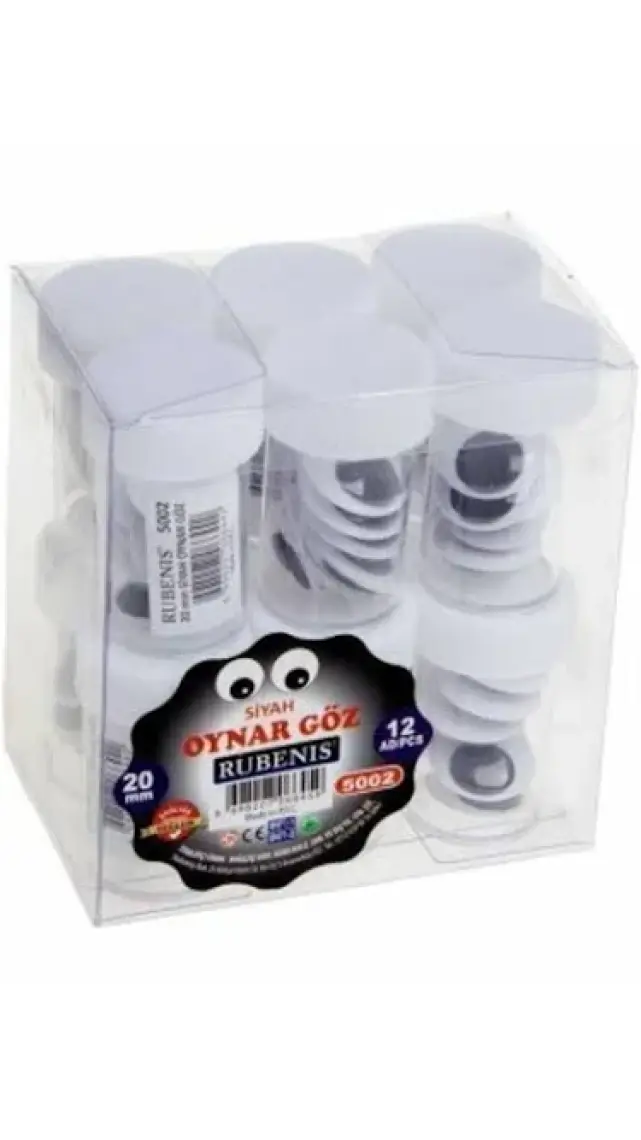 Hobi24 6 Adet Siyah-Beyaz Oynar Göz 20Mm
