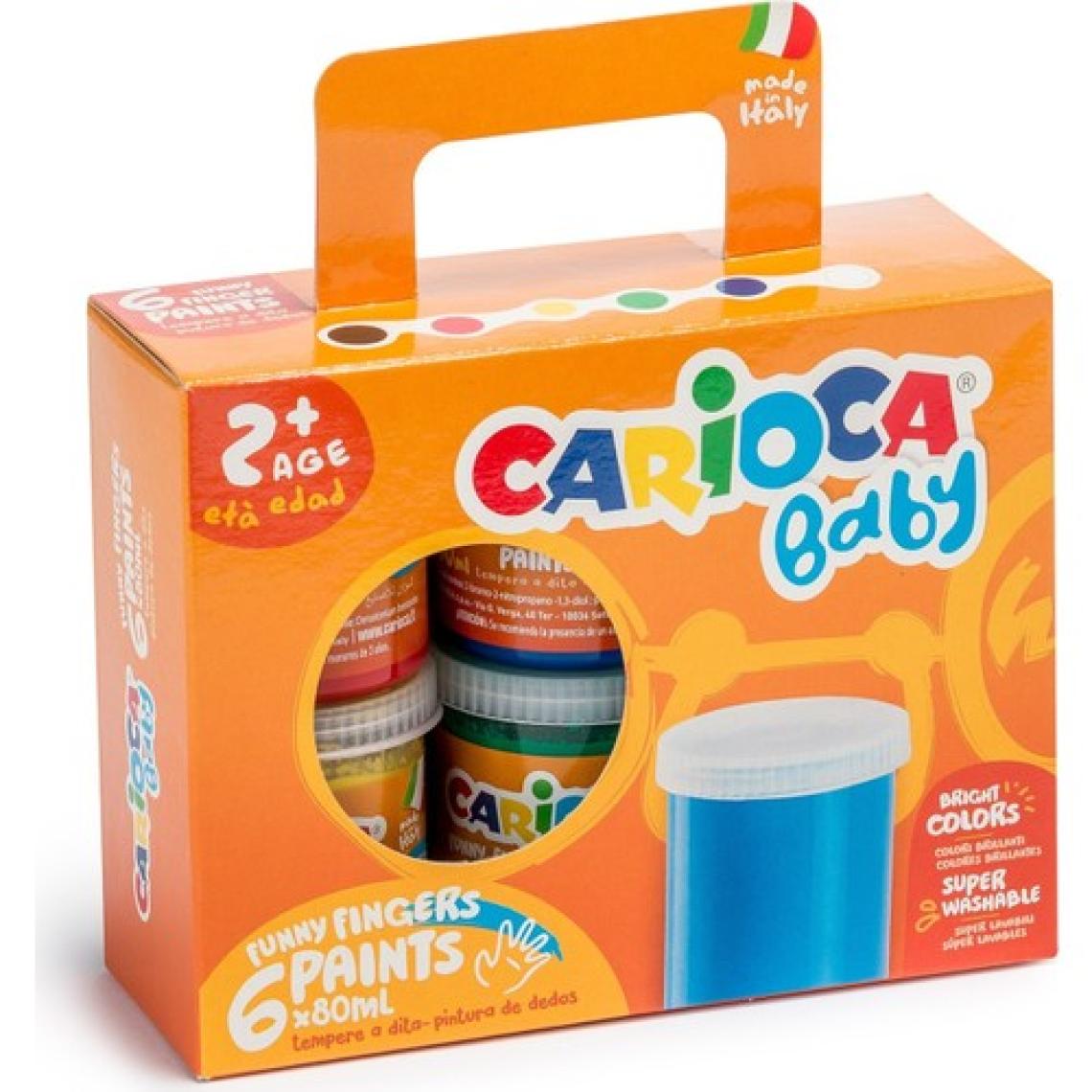 Carioca Yıkanabilir Parmak Boyası 6 Renk x 80 gr