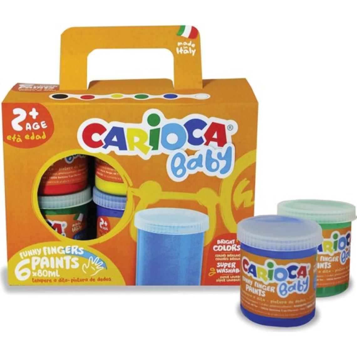 Carioca Yıkanabilir Parmak Boyası 6 Renk x 80 gr