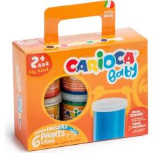 Carioca Yıkanabilir Parmak Boyası 6 Renk x 80 gr
