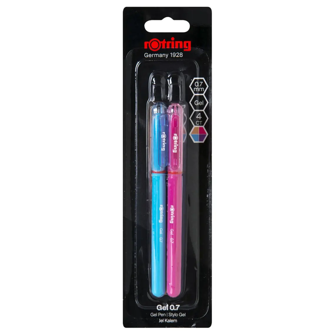 Rotring Jel Mürekkepli Tükenmez Kalem 4'lü, Canlı Renkler