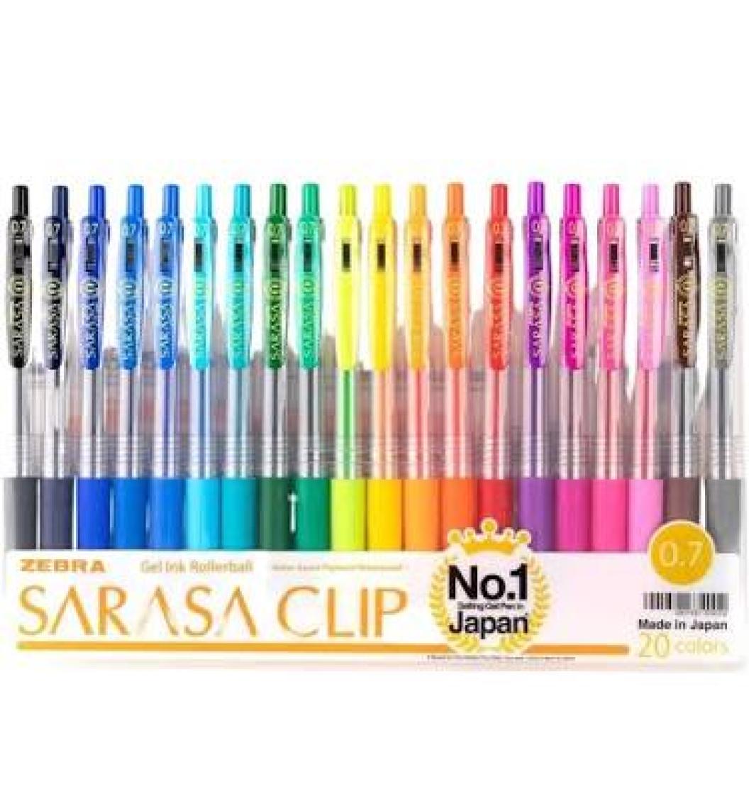 Zebra Sarasa Clip Jel Mürekkepli Roller, Basmalı, 0.7Mm, 20'Li Set Src-0.7-20C